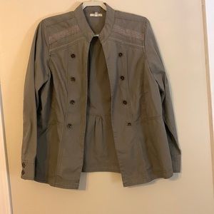 Gray open front jacket